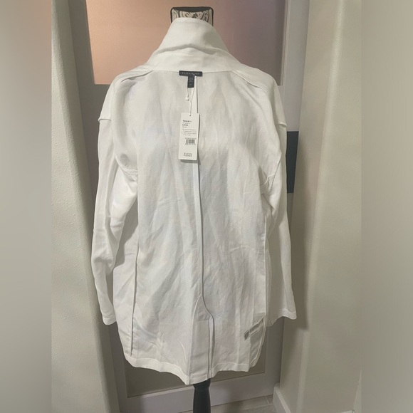 EILEEN FISHER White Linen Blend Notch Collar Blazer S/P NWT - Picture 8 of 9